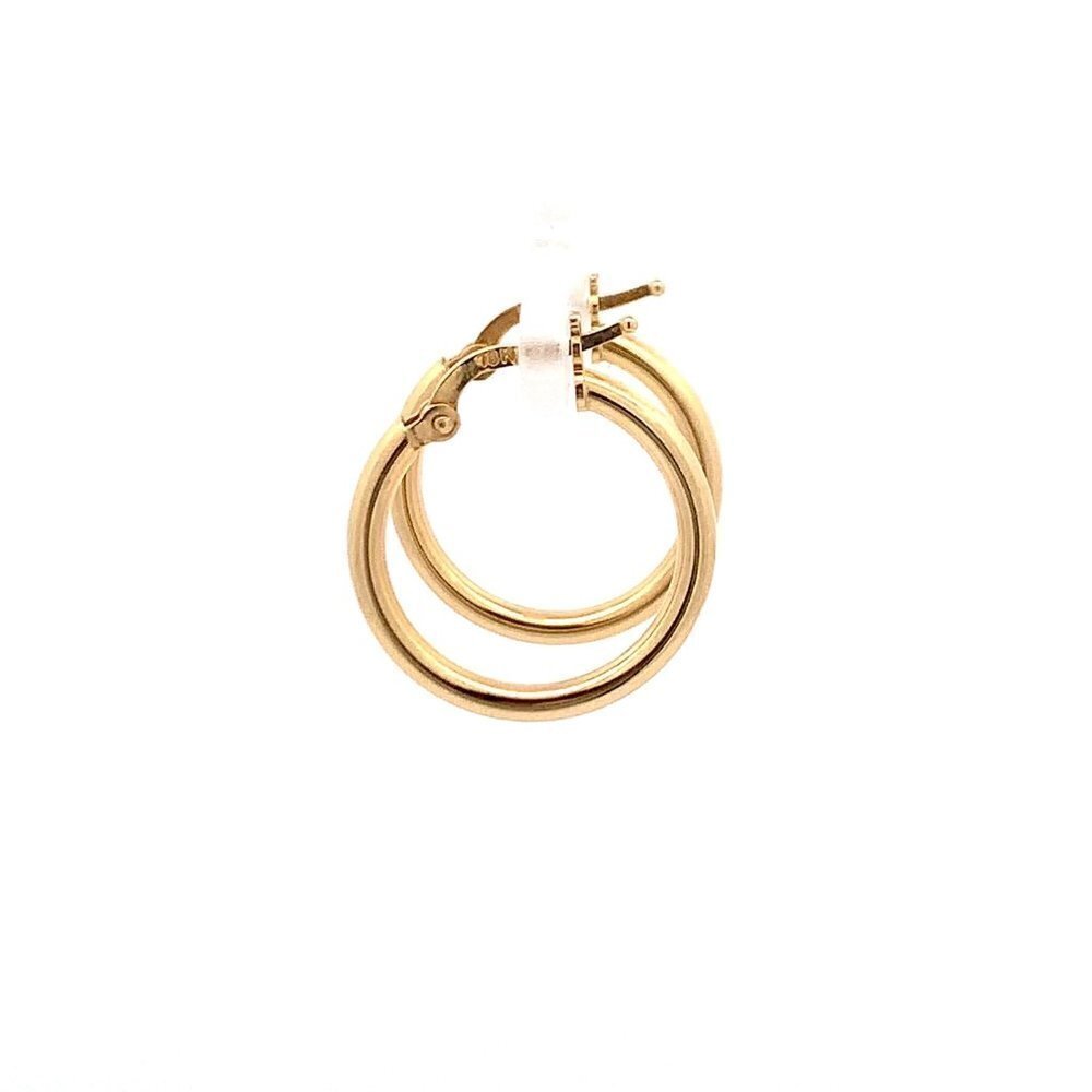 18K Yellow Gold Earrings Hoops Small Plain 2grams - Picture 7 of 9